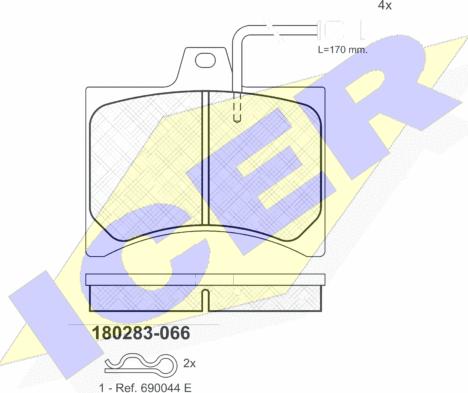 Icer 180283 - Kit pastiglie freno, Freno a disco autozon.pro