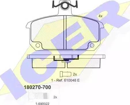 Icer 180270 - Kit pastiglie freno, Freno a disco autozon.pro