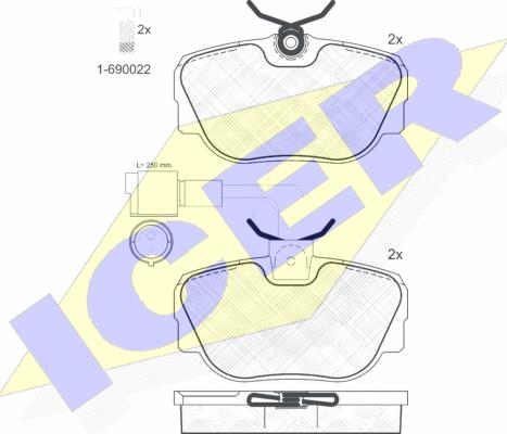 Icer 180766-006 - Kit pastiglie freno, Freno a disco autozon.pro