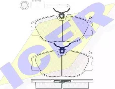 Icer 180761 - Kit pastiglie freno, Freno a disco autozon.pro