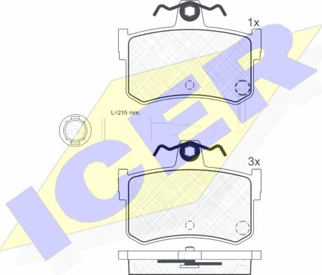 Icer 180703 - Kit pastiglie freno, Freno a disco autozon.pro