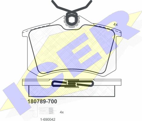 Icer 180789-700 - Kit pastiglie freno, Freno a disco autozon.pro