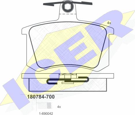 Icer 180784-700 - Kit pastiglie freno, Freno a disco autozon.pro