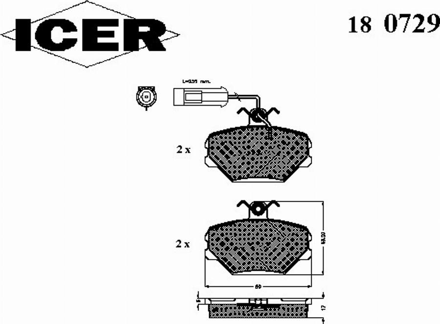 Icer 180729 - Kit pastiglie freno, Freno a disco autozon.pro