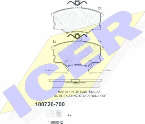 Icer 180726-700 - Kit pastiglie freno, Freno a disco autozon.pro