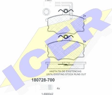 Icer 180728-700 - Kit pastiglie freno, Freno a disco autozon.pro