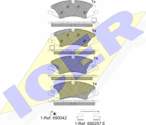 Icer 181957-203 - Kit pastiglie freno, Freno a disco autozon.pro