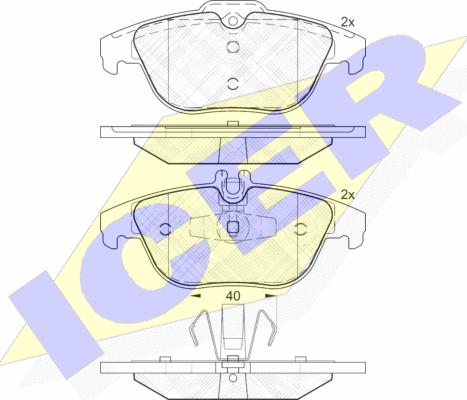 Icer 181900 - Kit pastiglie freno, Freno a disco autozon.pro