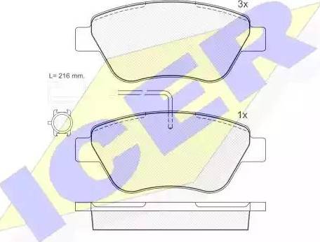 Icer 181444 - Kit pastiglie freno, Freno a disco autozon.pro