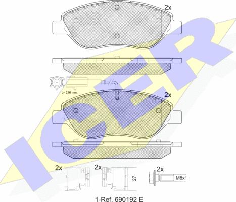 Icer 181445-071 - Kit pastiglie freno, Freno a disco autozon.pro