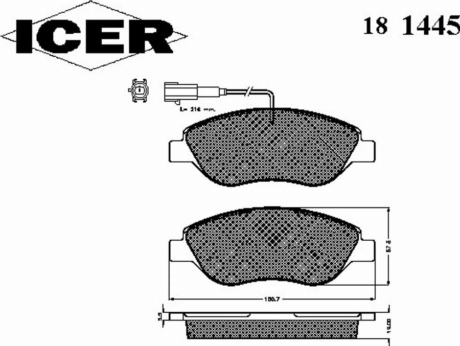 Icer 181445 - Kit pastiglie freno, Freno a disco autozon.pro