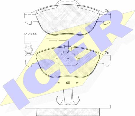 Icer 181446 - Kit pastiglie freno, Freno a disco autozon.pro