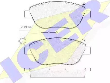 Icer 181440 - Kit pastiglie freno, Freno a disco autozon.pro