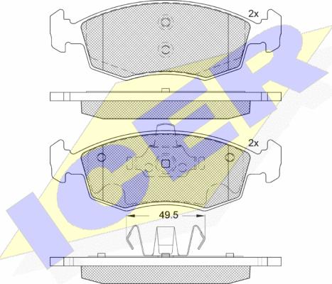 Icer 181441-203 - Kit pastiglie freno, Freno a disco autozon.pro