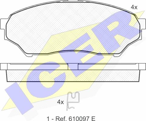 Icer 181443 - Kit pastiglie freno, Freno a disco autozon.pro