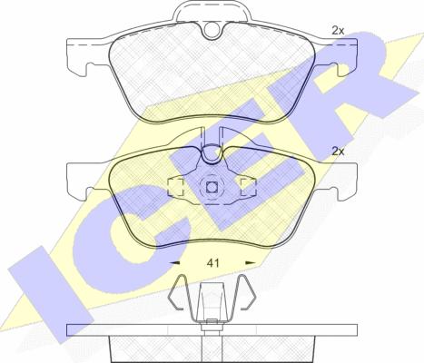 Icer 181434 - Kit pastiglie freno, Freno a disco autozon.pro