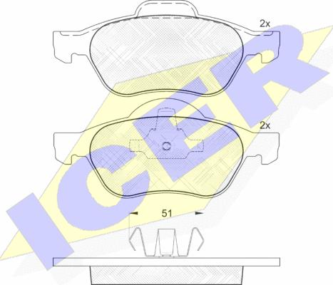 Icer 181431 - Kit pastiglie freno, Freno a disco autozon.pro