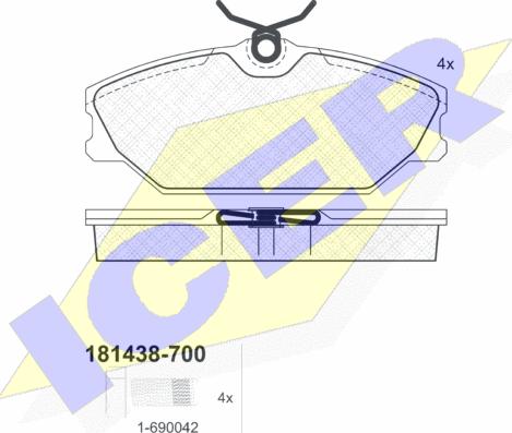 Icer 181438-700 - Kit pastiglie freno, Freno a disco autozon.pro