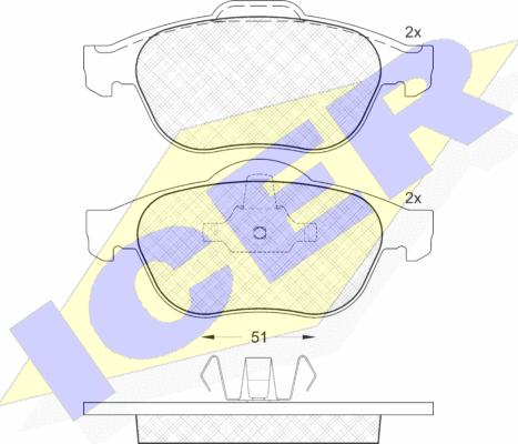 Icer 181432 - Kit pastiglie freno, Freno a disco autozon.pro