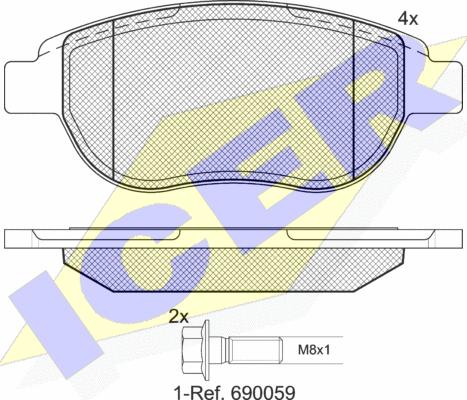 Icer 181429-400 - Kit pastiglie freno, Freno a disco autozon.pro