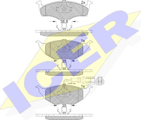 Icer 181594-071 - Kit pastiglie freno, Freno a disco autozon.pro