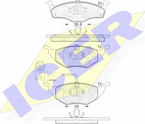 Icer 181594 - Kit pastiglie freno, Freno a disco autozon.pro