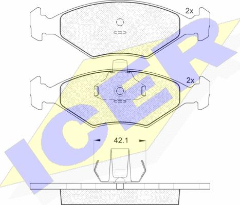 Icer 181596 - Kit pastiglie freno, Freno a disco autozon.pro