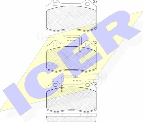 Icer 181598 - Kit pastiglie freno, Freno a disco autozon.pro