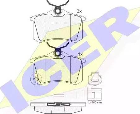 Icer 181593 - Kit pastiglie freno, Freno a disco autozon.pro