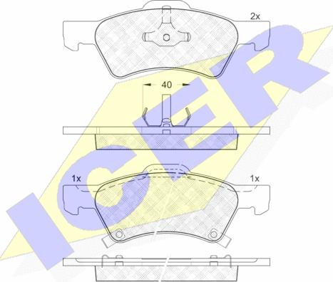 Icer 181544 - Kit pastiglie freno, Freno a disco autozon.pro