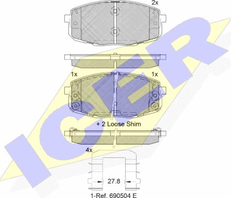 Icer 181540-208 - Kit pastiglie freno, Freno a disco autozon.pro