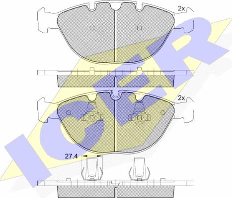 Icer 181547 - Kit pastiglie freno, Freno a disco autozon.pro