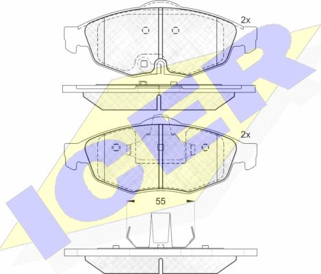 Icer 181559 - Kit pastiglie freno, Freno a disco autozon.pro