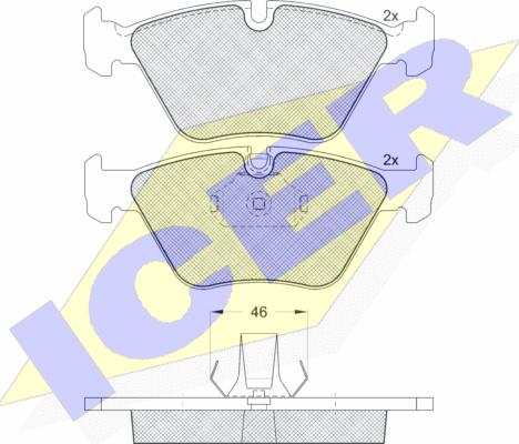 Icer 181550 - Kit pastiglie freno, Freno a disco autozon.pro