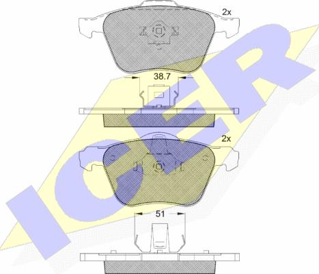 Icer 181551 - Kit pastiglie freno, Freno a disco autozon.pro