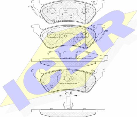 Icer 181564 - Kit pastiglie freno, Freno a disco autozon.pro