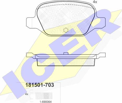 Icer 181501-703 - Kit pastiglie freno, Freno a disco autozon.pro