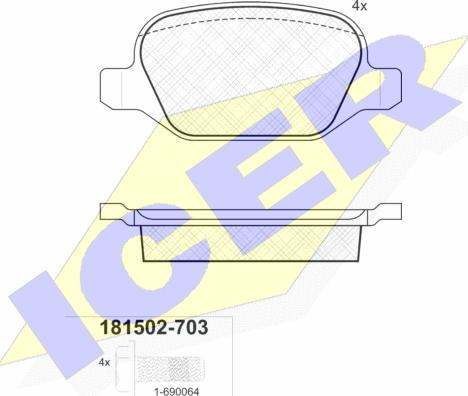 Icer 181502-703 - Kit pastiglie freno, Freno a disco autozon.pro