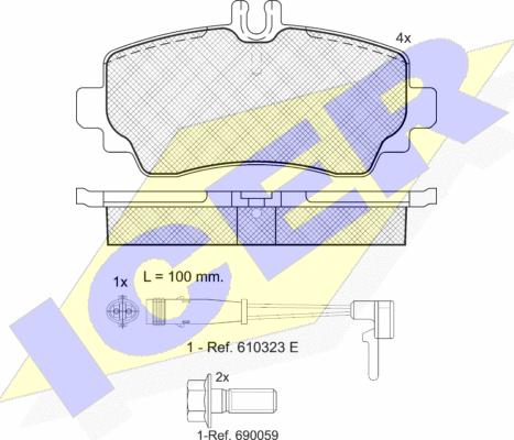 Icer 181516-701 - Kit pastiglie freno, Freno a disco autozon.pro