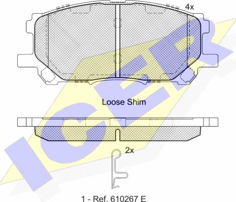 Icer 181584 - Kit pastiglie freno, Freno a disco autozon.pro