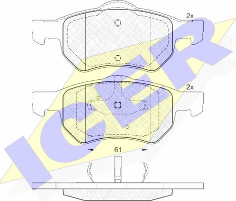 Icer 181586 - Kit pastiglie freno, Freno a disco autozon.pro