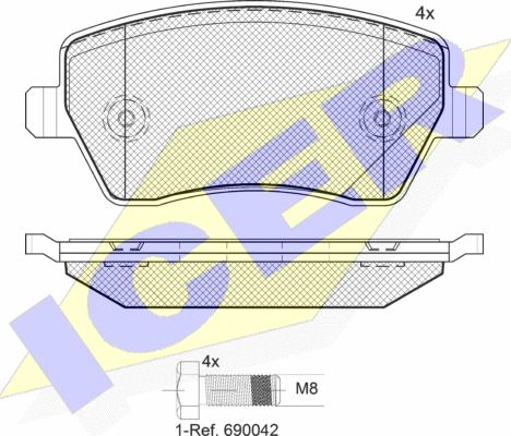 Icer 181534-700 - Kit pastiglie freno, Freno a disco autozon.pro