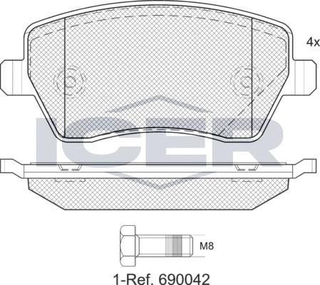 Icer 181534e1 - Kit pastiglie freno, Freno a disco autozon.pro