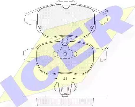 Icer 181536 - Kit pastiglie freno, Freno a disco autozon.pro