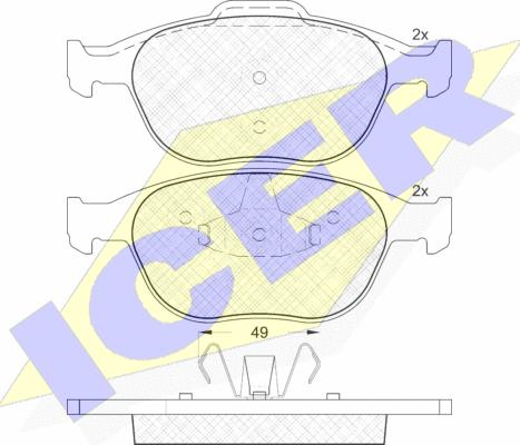 Icer 181537 - Kit pastiglie freno, Freno a disco autozon.pro