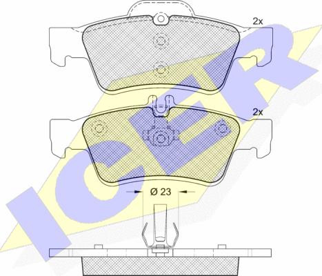 Icer 181576-396 - Kit pastiglie freno, Freno a disco autozon.pro