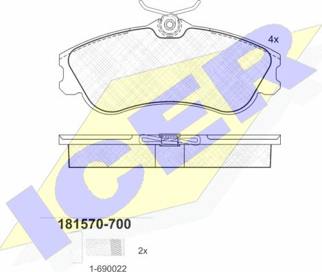 Icer 181570-700 - Kit pastiglie freno, Freno a disco autozon.pro