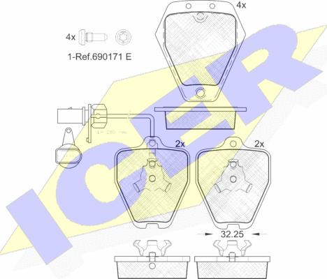 Icer 181694 - Kit pastiglie freno, Freno a disco autozon.pro