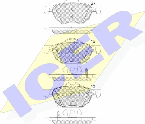 Icer 181695 - Kit pastiglie freno, Freno a disco autozon.pro