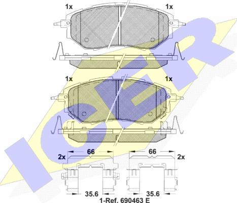 Icer 181697-066 - Kit pastiglie freno, Freno a disco autozon.pro